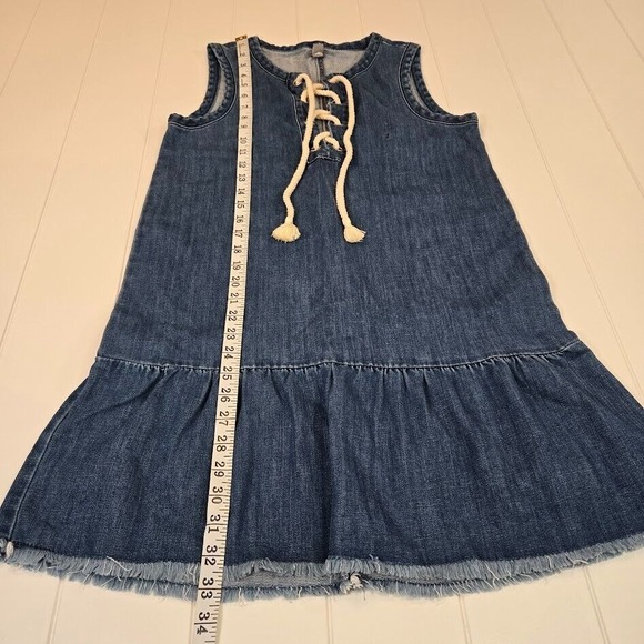 NWOT Aerie Size S Drop Hem Chambray Dress‎ Rope Tie Boho Beach Coastal - Picture 9 of 9